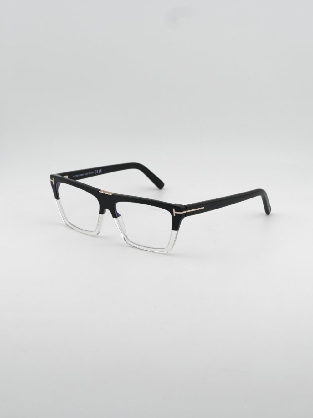 Tom Ford FT5912-B 005 Eyeglasses Black 57mm Rectangle Frame, Blue Light Block